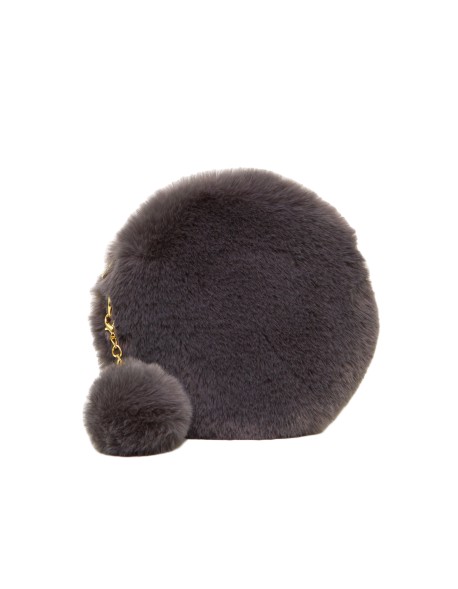 Torebka mini okrągła listonoszka faux fur Vivi Paris z pomponem