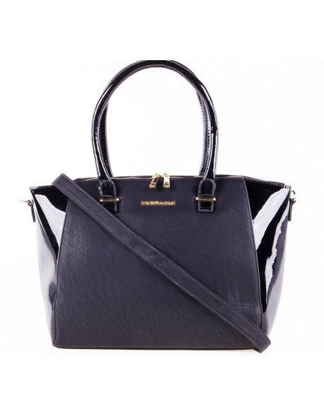 Duża torebka z lakierowanymi wstawkami